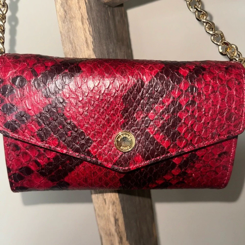 NWOT Michael Kors Python Collection Crossbody with Removable Strap - Picture 3 of 11